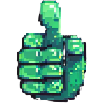 thumbs up, Minecraft blocky hand emoji