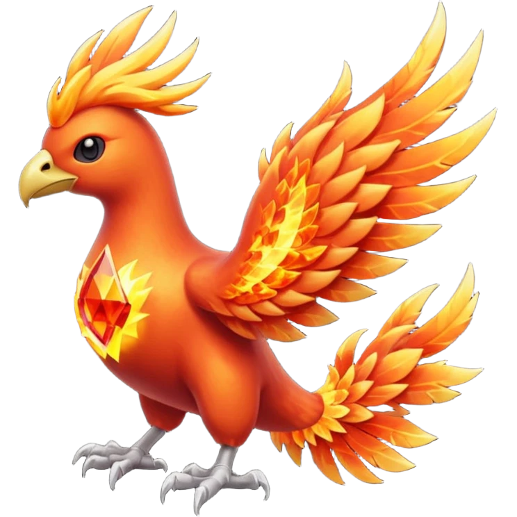 Pokemon legendary laranja and red crystal moltres emoji
