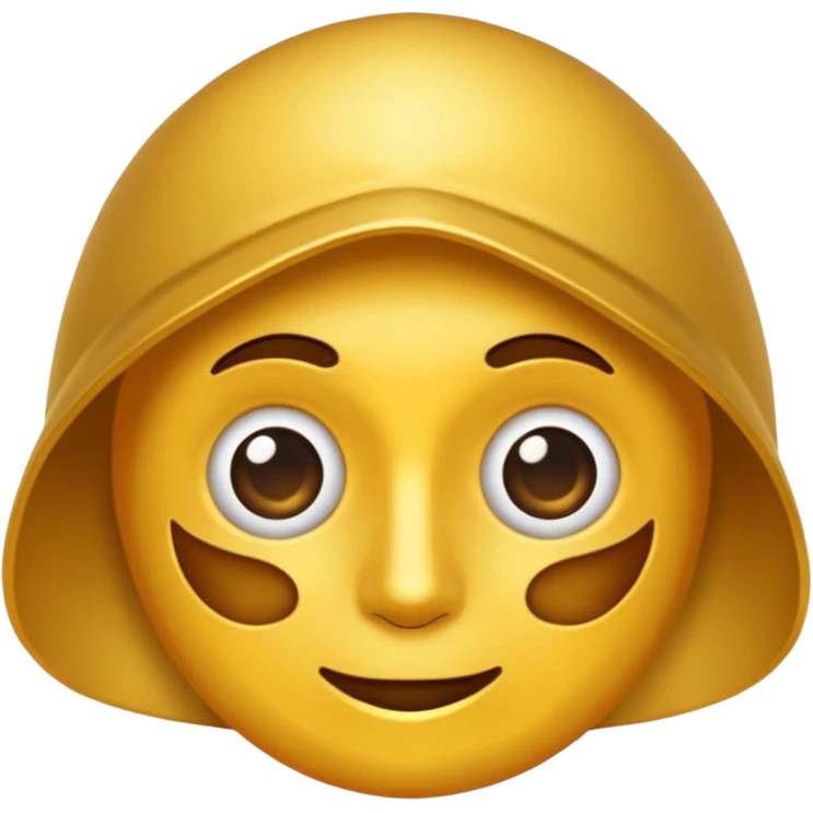 eine goldene schallpaltte, die ein gesicht hat und lächelt, keine menschlcihes gesicht emoji