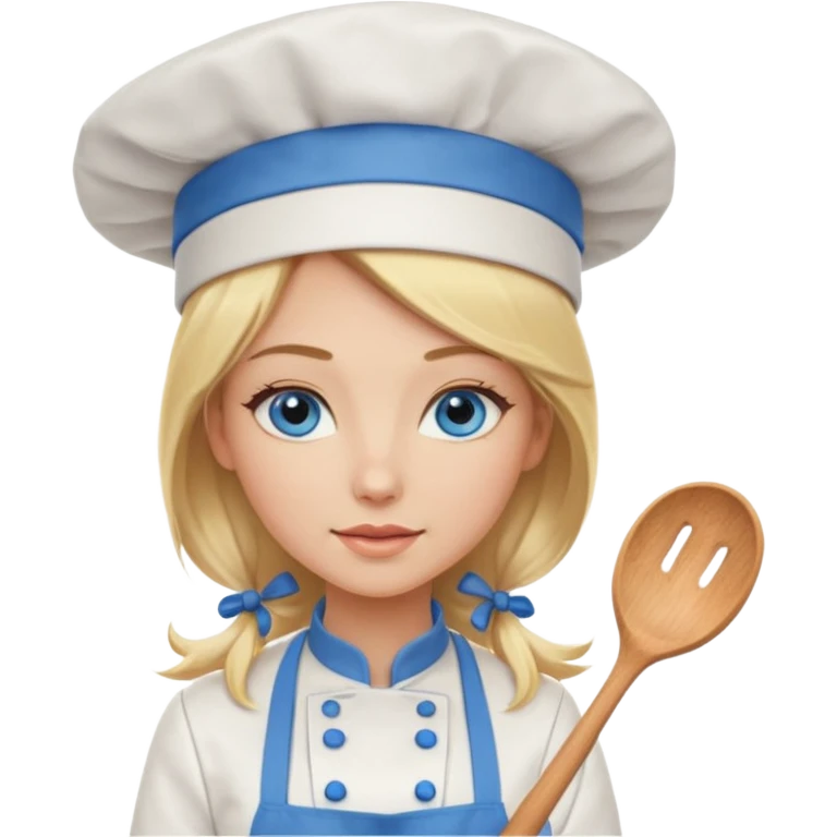 Sexy Long Blonde hair blue eyed female chef emoji