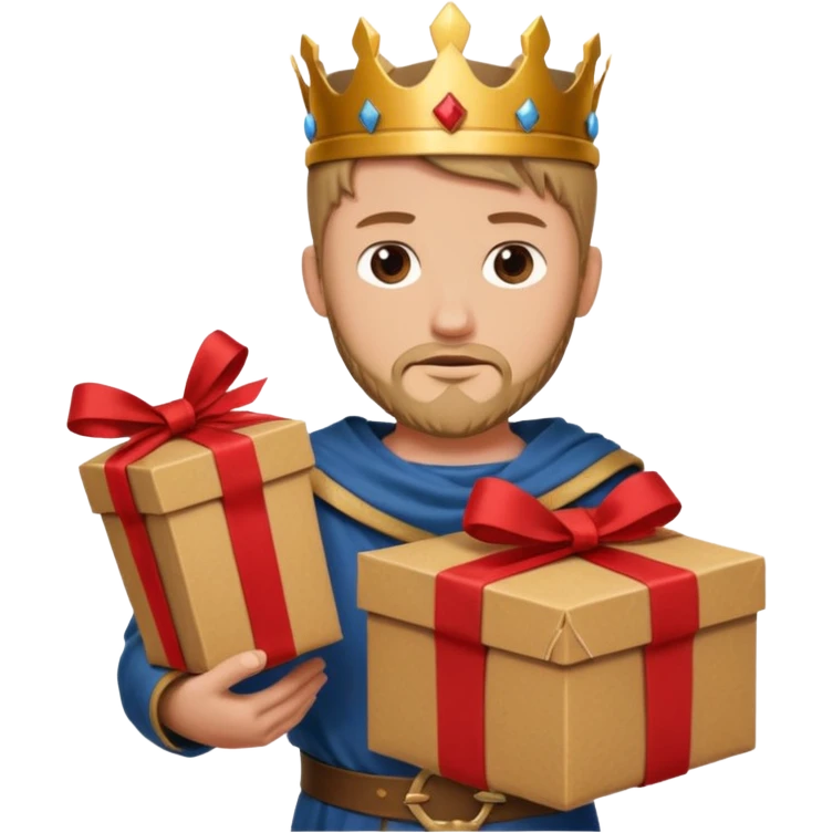 King Arthur hold carton box gift emoji