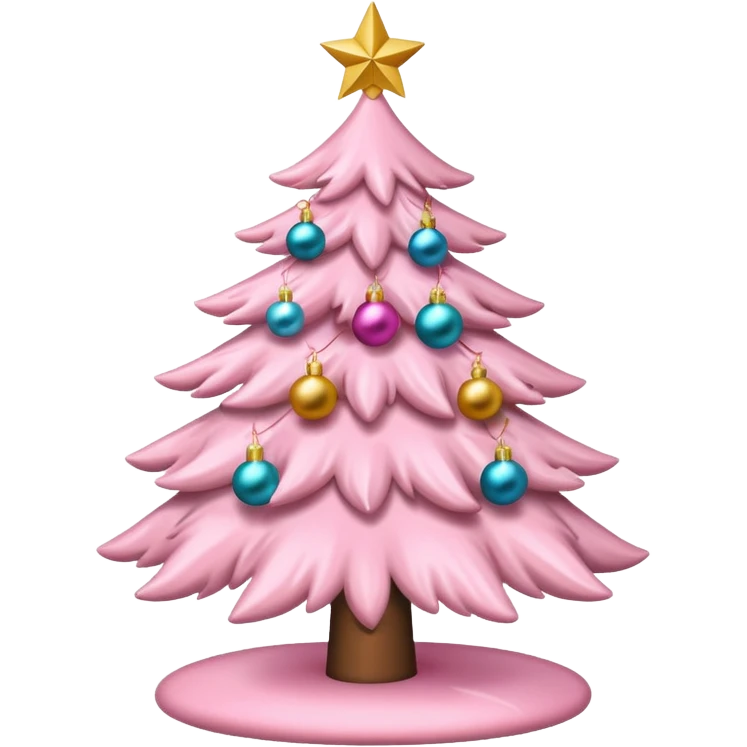 an aesthetic baby pink  christmas tre emoji