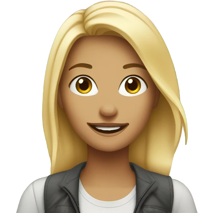 smiling blonde in city park emoji