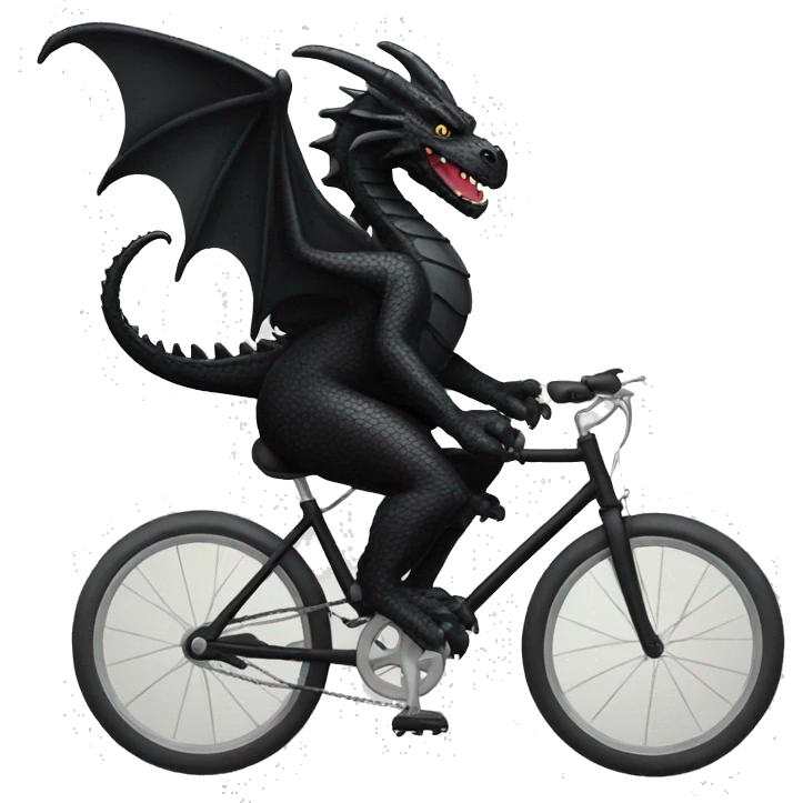 Black dragon on a bike emoji
