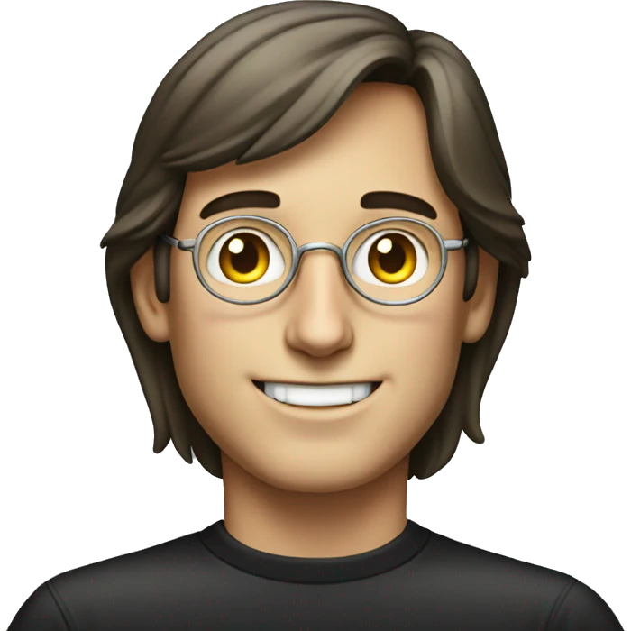  young Steve jobs is happy emoji