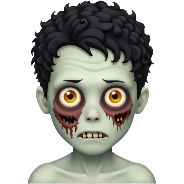 zombie boy curly hair emoji