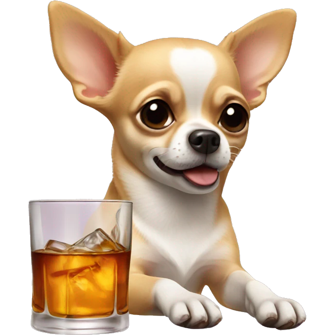 chihuahua drinking whisky  emoji