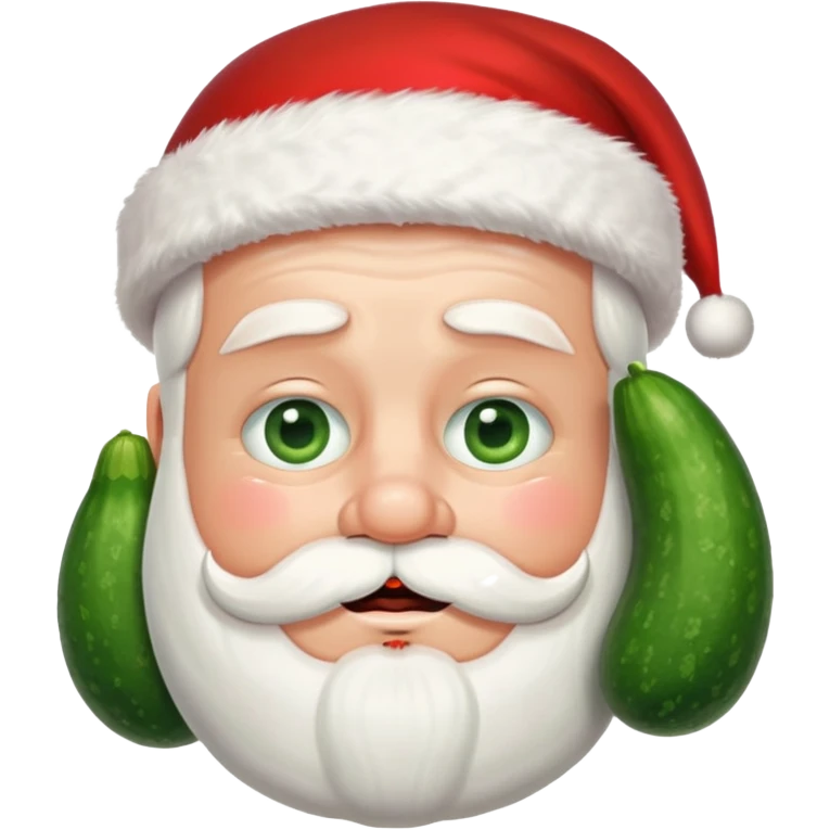 Santa with cucumber on his eyes emoji