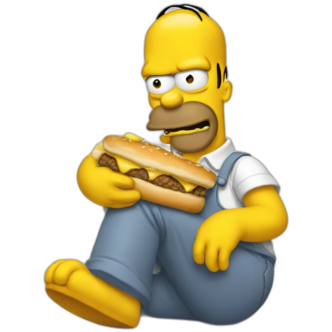 Homer eats à foot emoji