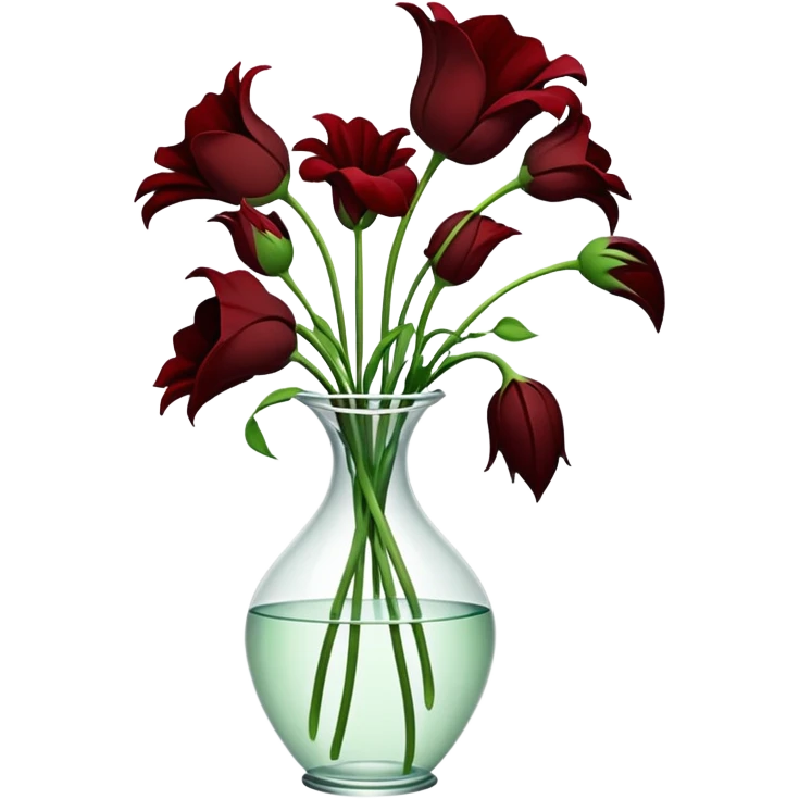 completely wilted flowers all drooping over the edges of a vase, every flower hanging down emoji