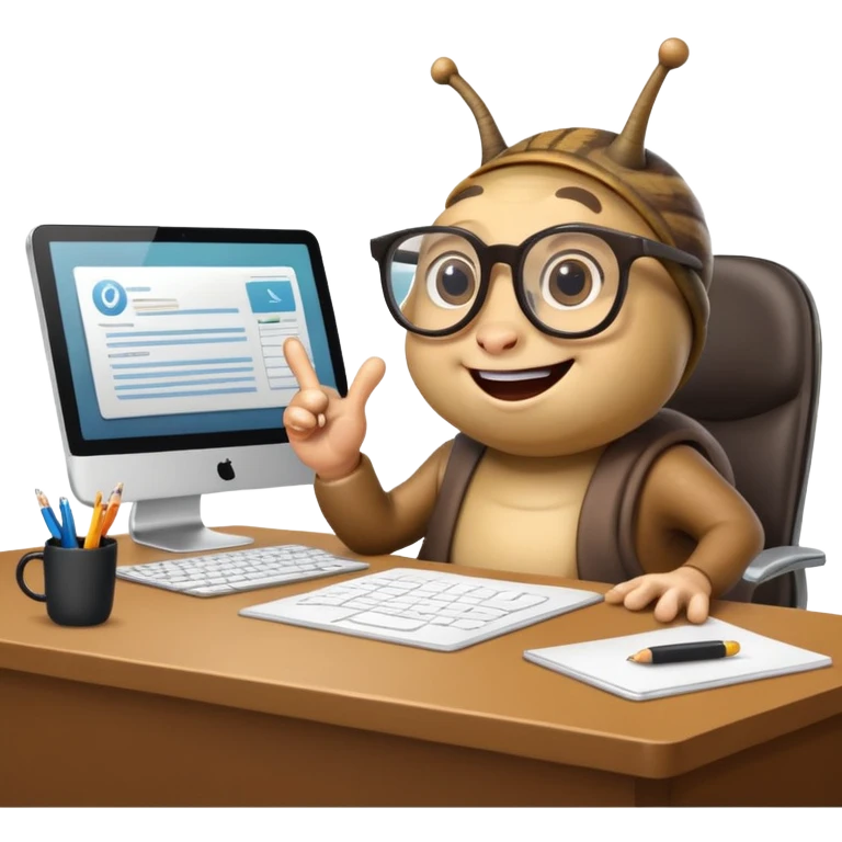 Snail office job emoji
