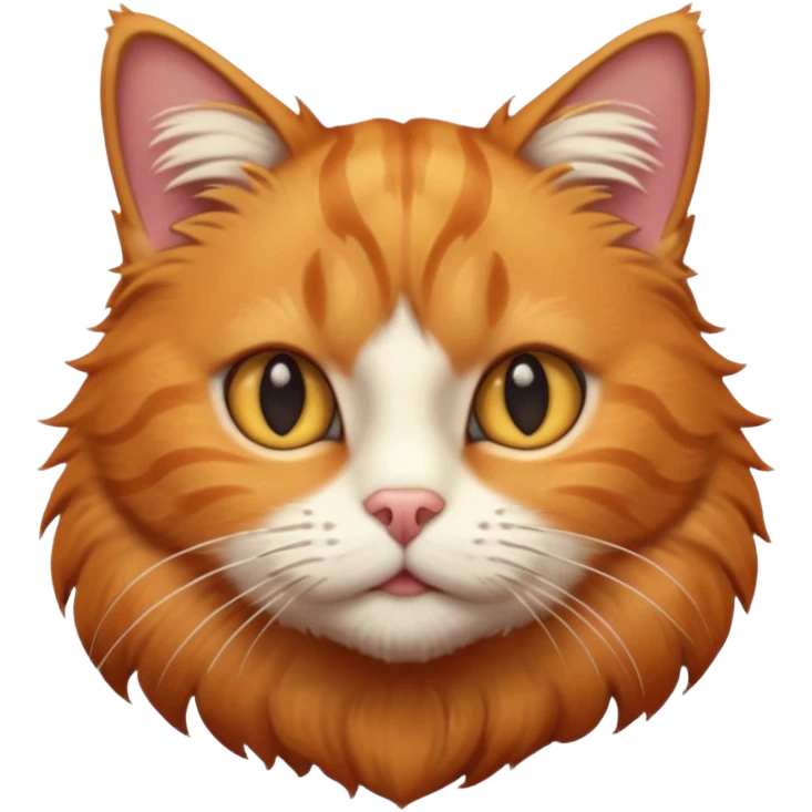 A high-resolution photo-realistic digital illustration of a ginger tabby cat emoji