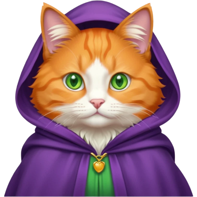 orange cat in purple cloak emoji