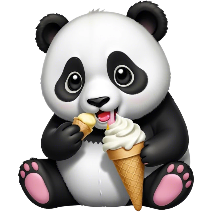 Panda eating ice cream emoji