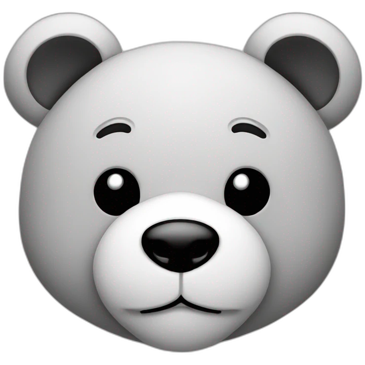 Black and white teddy bear head emoji