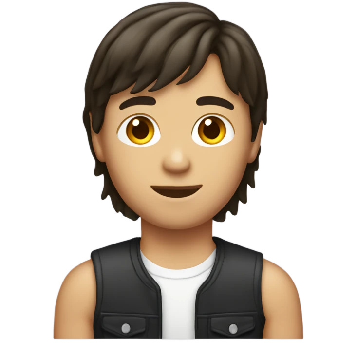 brunette boy w mullet emoji