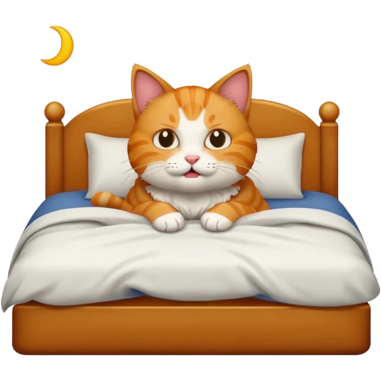 Cat waking up out of bed emoji
