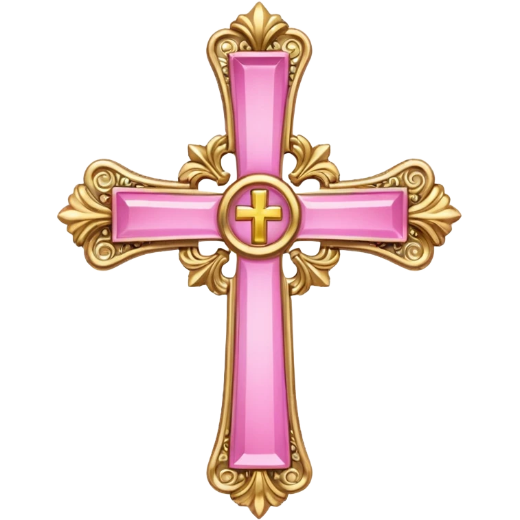 make catholic cross with very girly pink tones. emoji