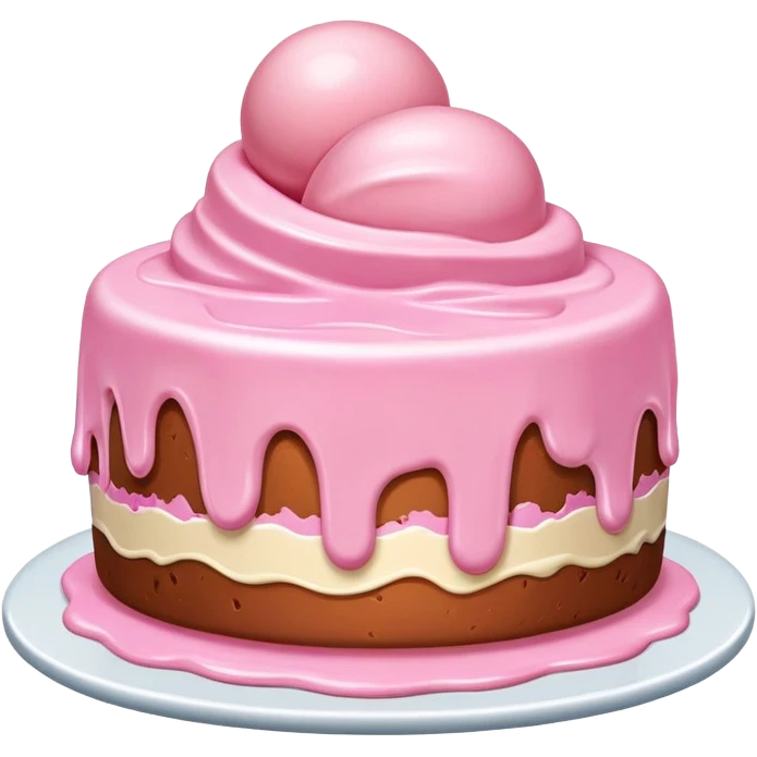 Melting pink SPAM MEAT Ice cream cake emoji
