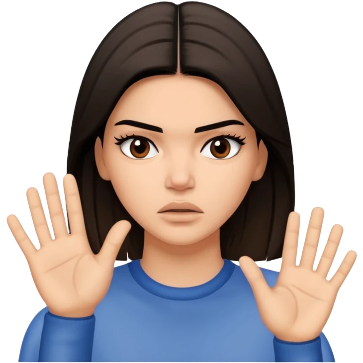 kendall jenner saying stop an looking annoyed emoji
