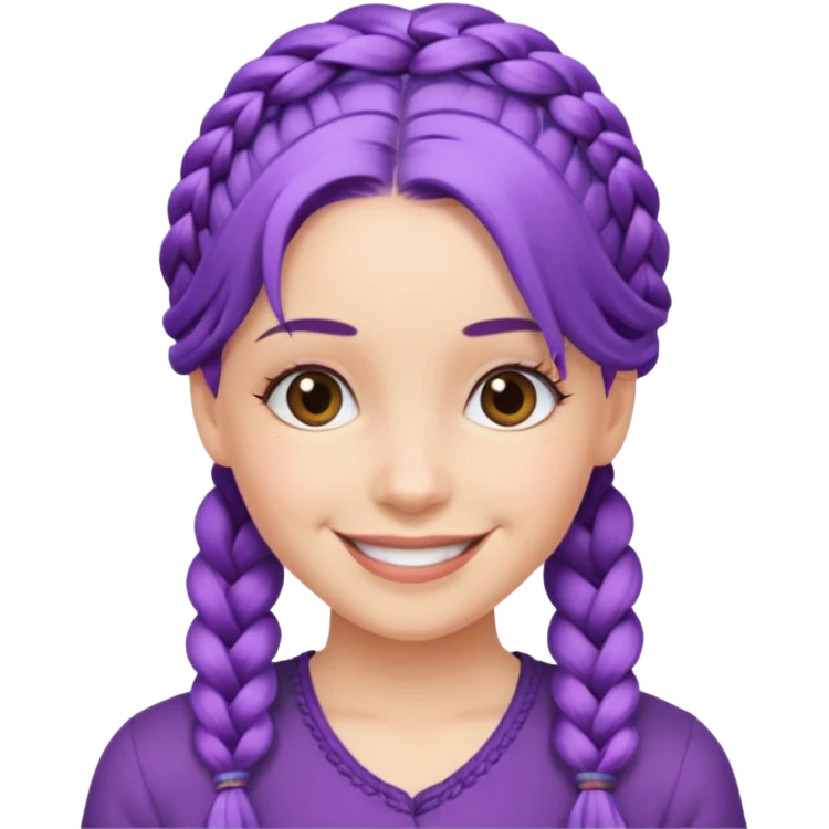 woman with purple braided hair emoji