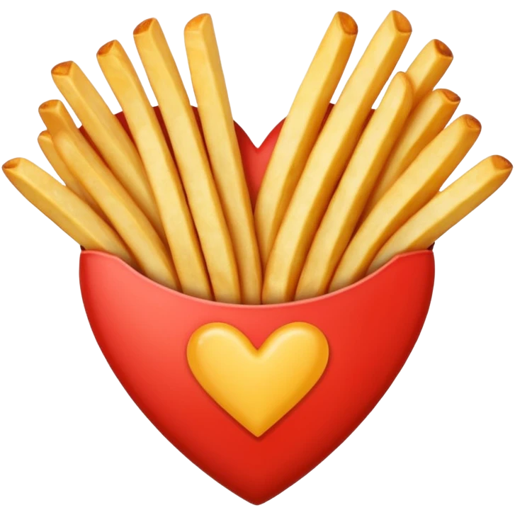 French fries in heart shape emoji