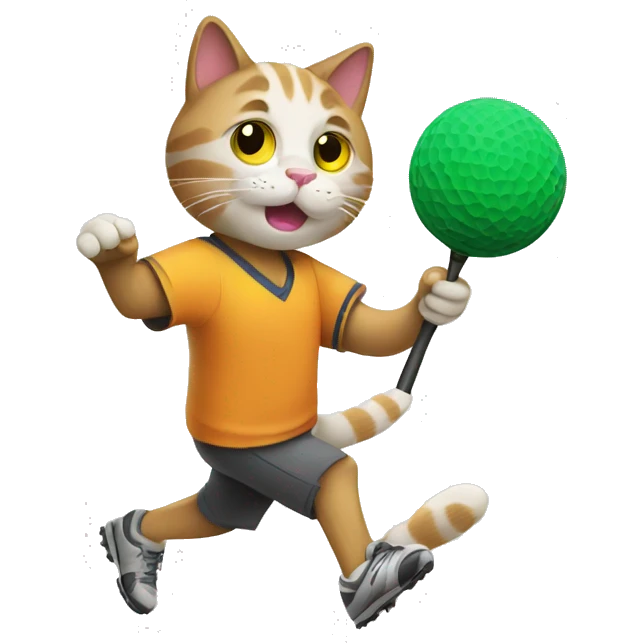 Cat playing discgolf emoji
