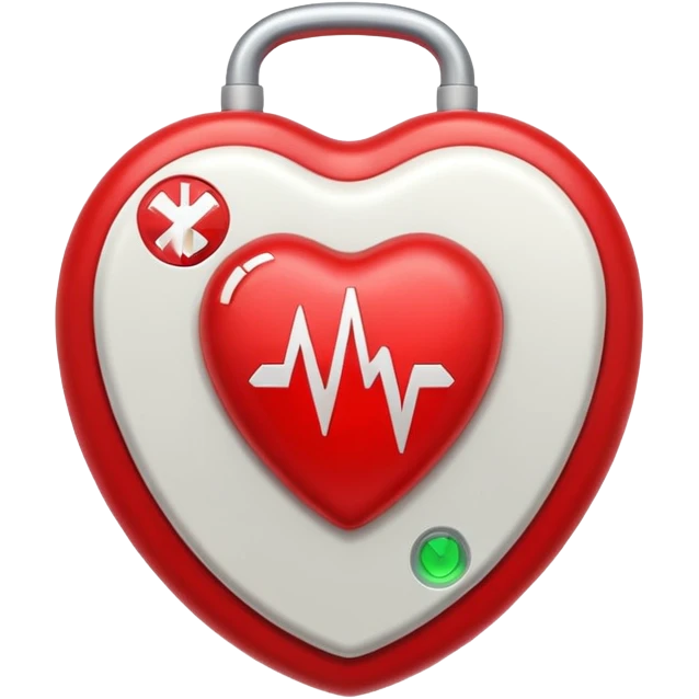 defibrillator, medical device, clean, apple emoji, no text emoji
