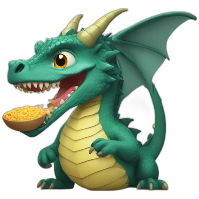 Dragón comiendo emoji