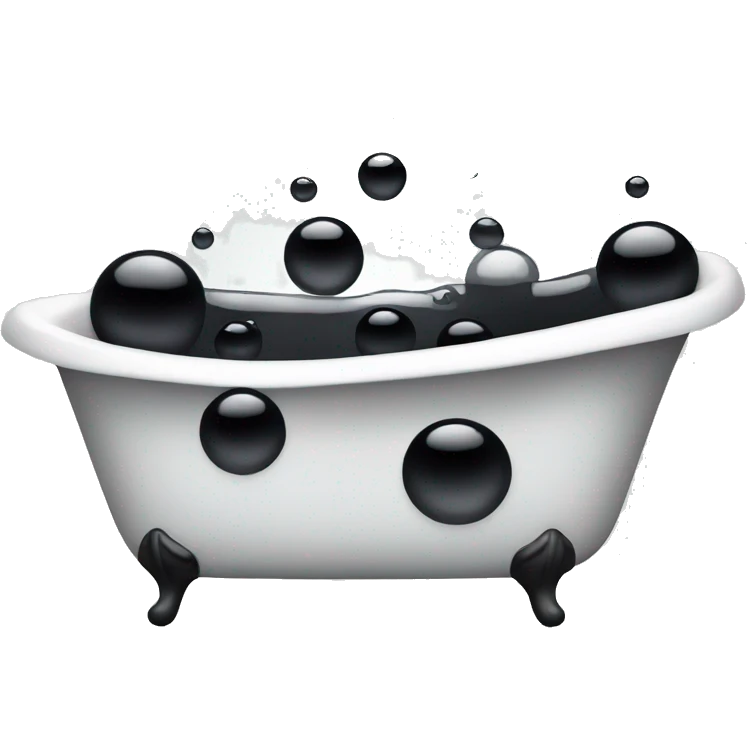 bathtub with black bubbles emoji
