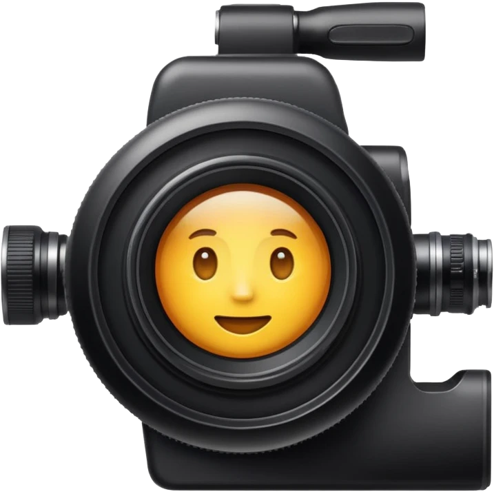 A simple camera lens, apple emoji style, front view, no face, 45 degree angle emoji