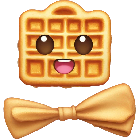 kawaii waffle bow syrup emoji