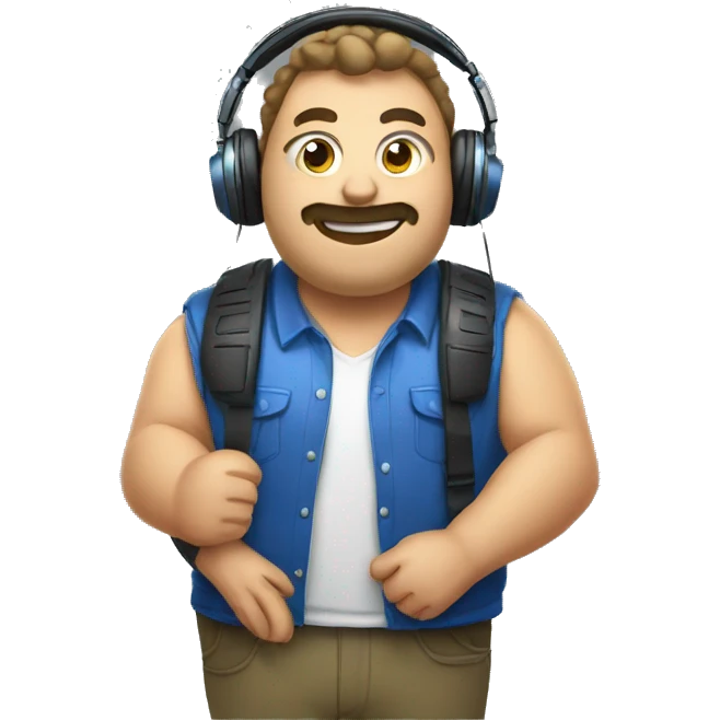 big chunky streamer with headphones emoji