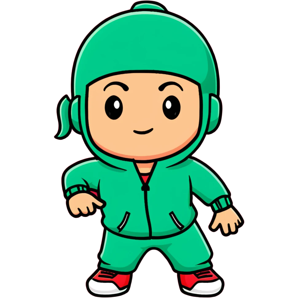 human player number 230 wearing green Squid Game tracksuit emoji