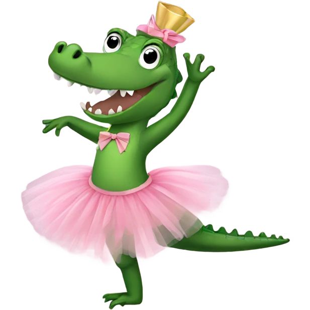alligator in a tutu doing ballet emoji