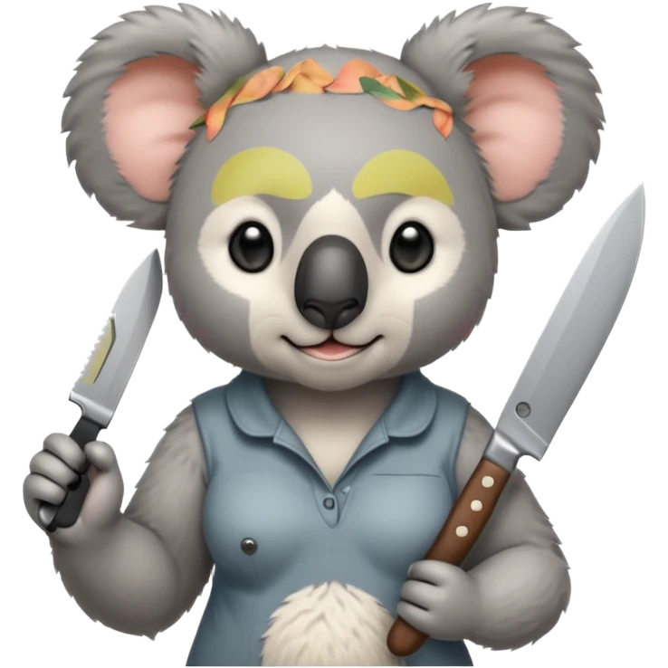 Female koala with knife emoji