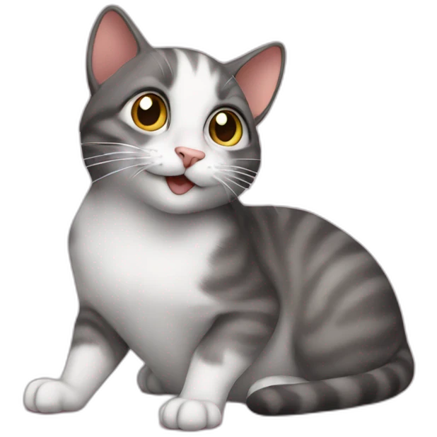 Cat on rat emoji