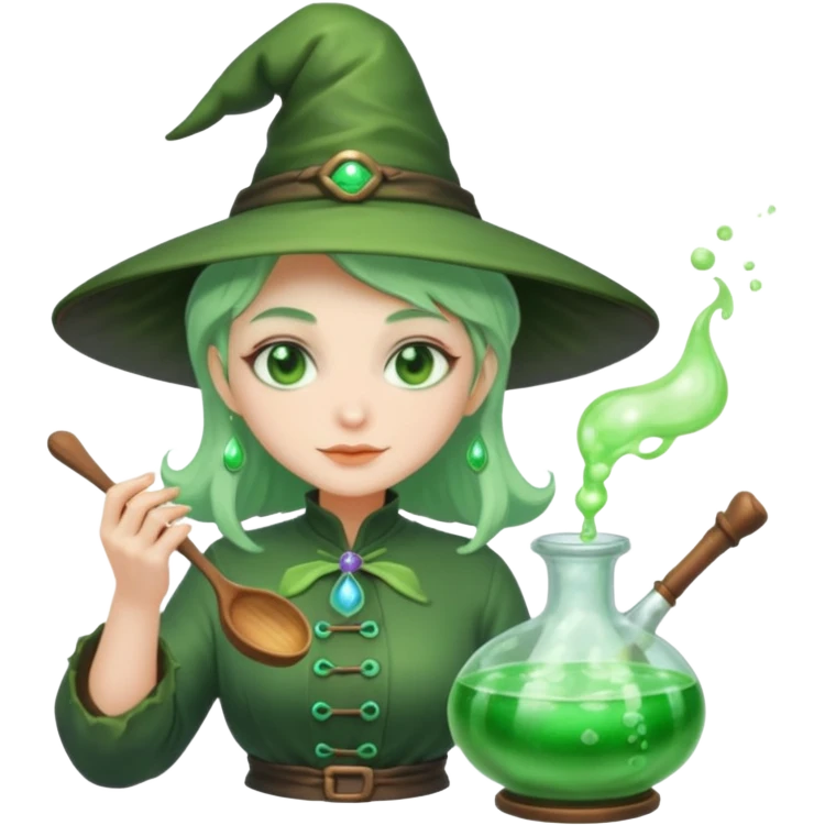 green witch cooking potion emoji