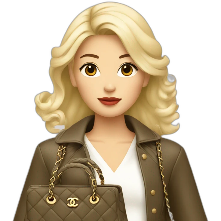 Blonde Chanel Asian Girl with Birkin bag emoji