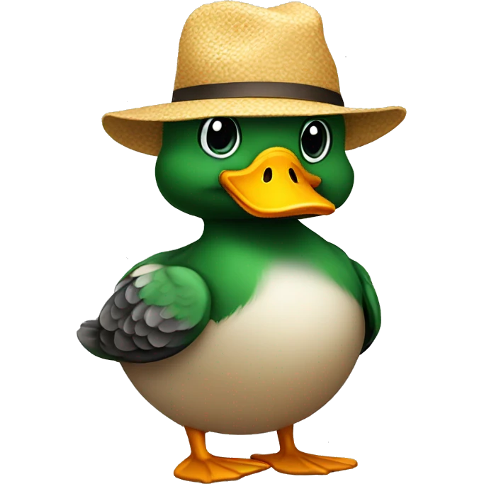 Duck with hat  emoji
