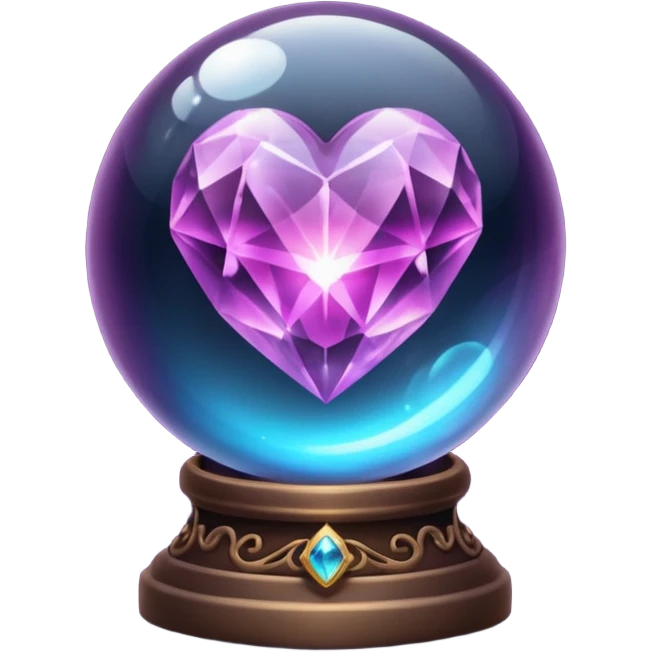 heart with a dark crystal ball emoji