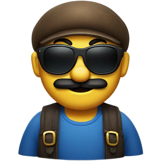 Mario with sunglasses emoji