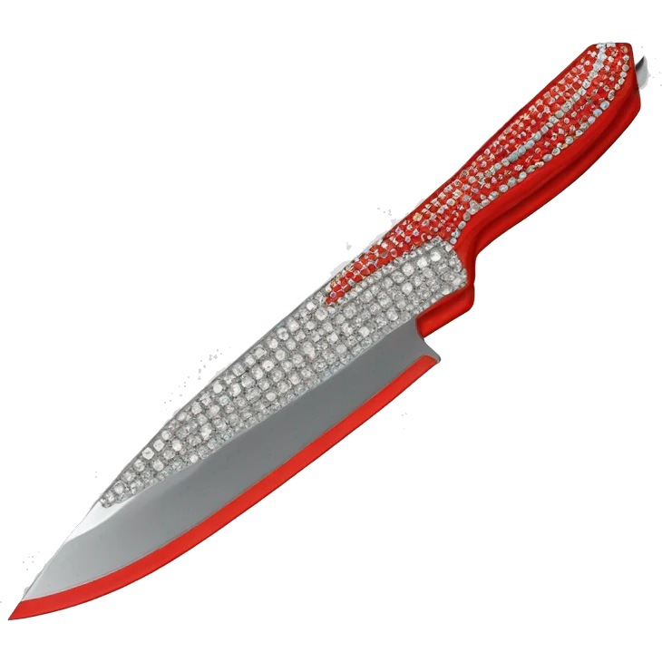 one red knife with rhinestones all over the blade and handle (more rhinestones) emoji