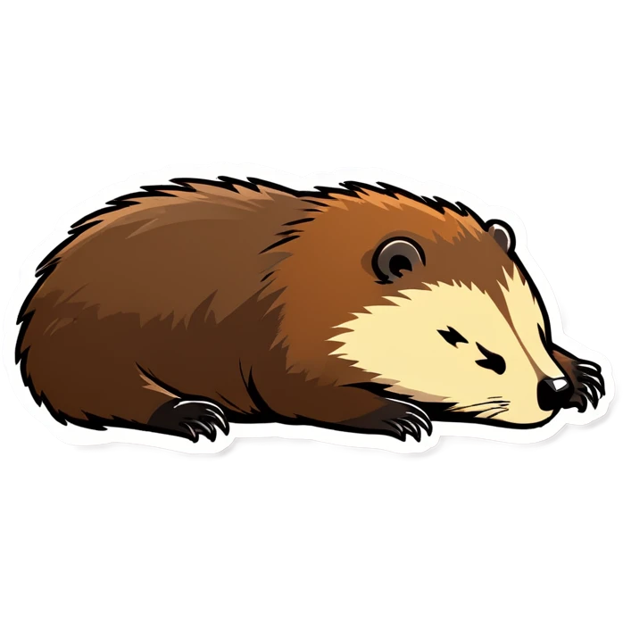 Marmota dormida mientras suena el despertador  emoji
