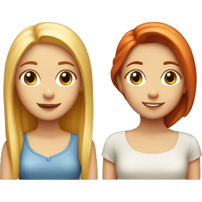 "Two girl emojis: one with fair skin and red hair, and the other with fair skin and blonde hair." emoji