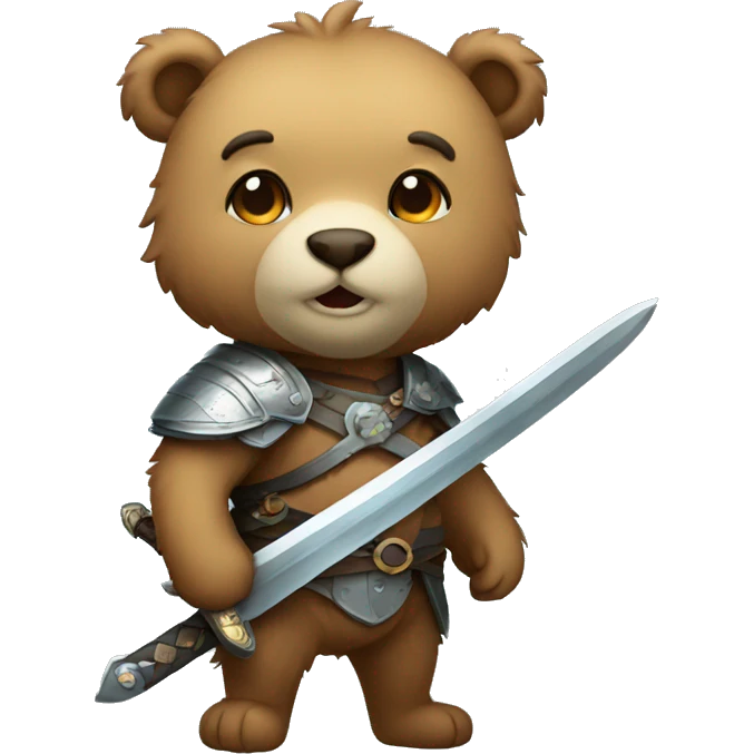 cute bear with sword emoji
