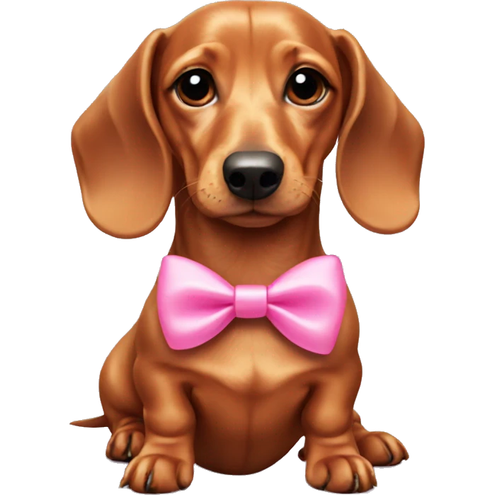 Dachshund with pink bow emoji