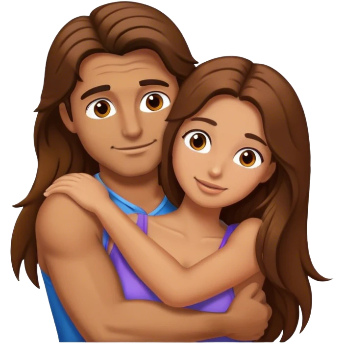 Guy and girl hugging emoji