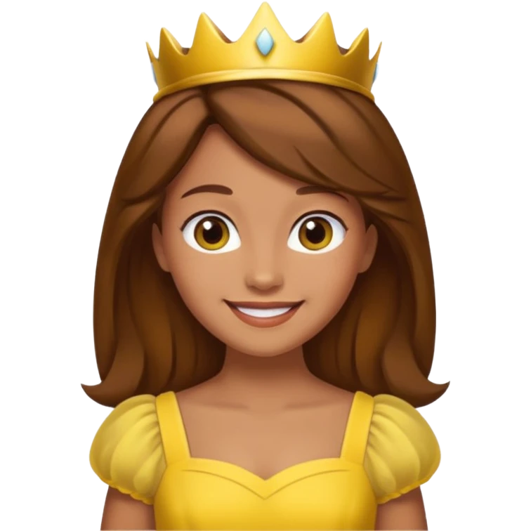 Princess daisy yelllow dress standing with brown hair  emoji