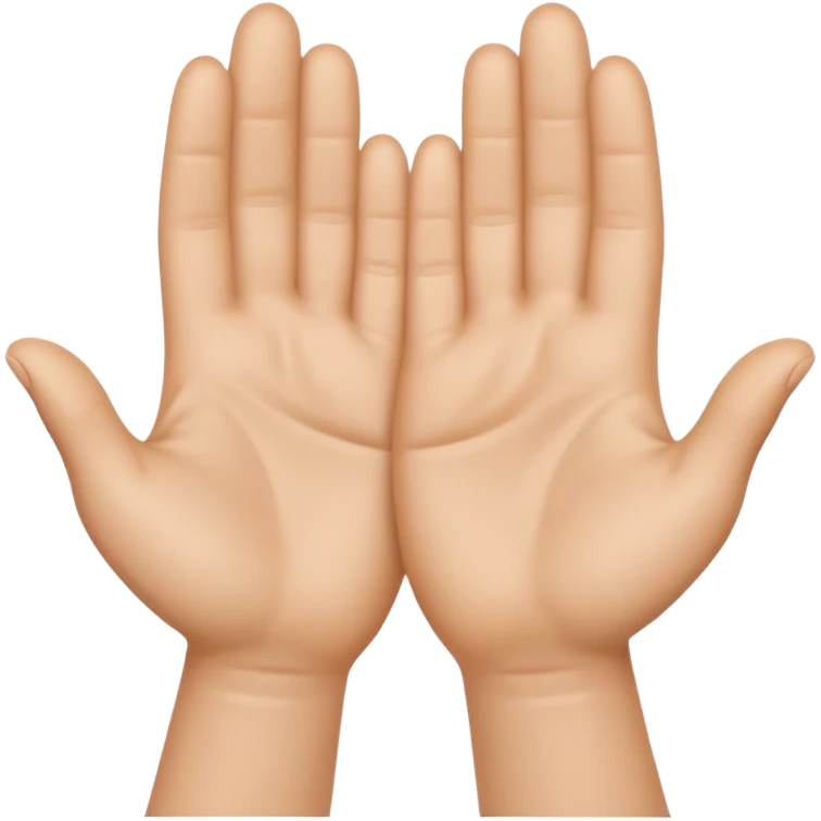 Emoji icon of open hands facing up, soft realistic skin texture, smooth shading, minimal details, centered composition emoji